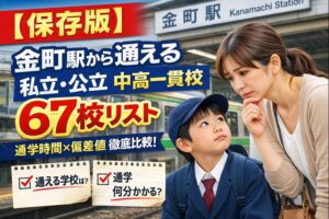 金町駅から通える私立・公立中高一貫校67校 通学時間一覧